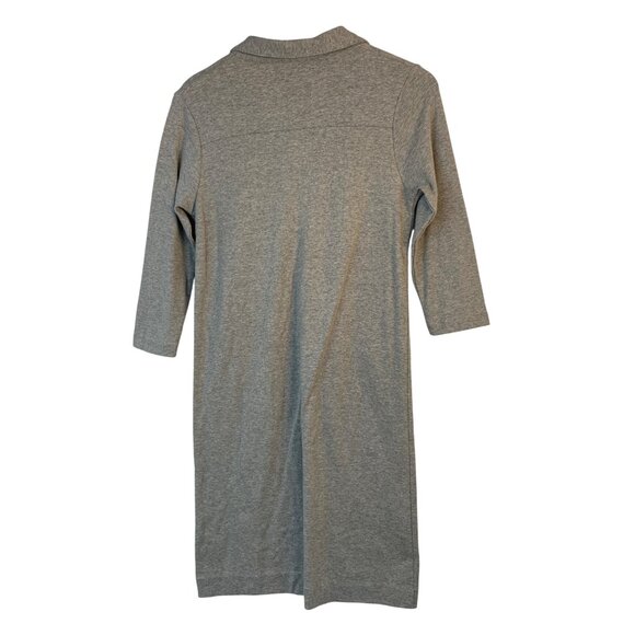 Joan Vass Gray 3/4 Sleeve Cotton Pullover Shirt Dress W/ Pockets MP 9028 EUC - Picture 6 of 7